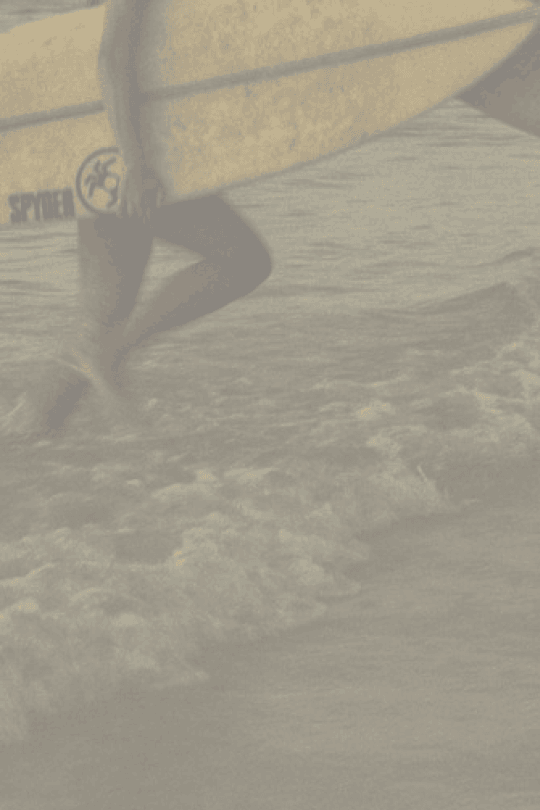 running with surfboard